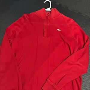 Lacoste men’s red sweater long sleeve 1/4 zip size 5